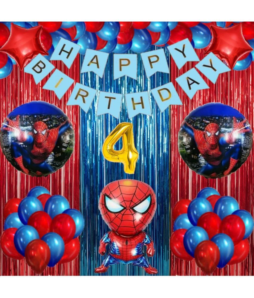     			Urban Classic 4th Happy Birthday SpiderMan Decoration for Boys, Girls
