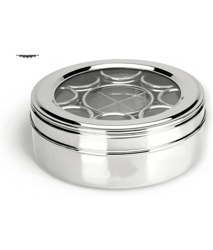     			Visaxmi Steel Masala Dabba Steel Silver Spice Container ( Set of 12 )