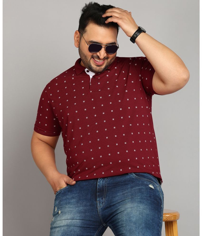     			XFOX Cotton Regular Fit Printed Half Sleeves Men's Polo T Shirt - Maroon ( Pack of 1 )
