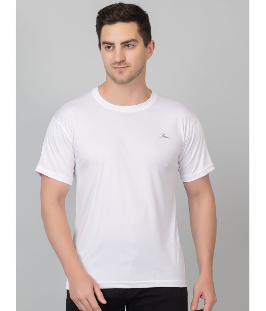     			Zeffit Polyester Regular Fit Solid Half Sleeves Men's T-Shirt - White ( Pack of 1 )