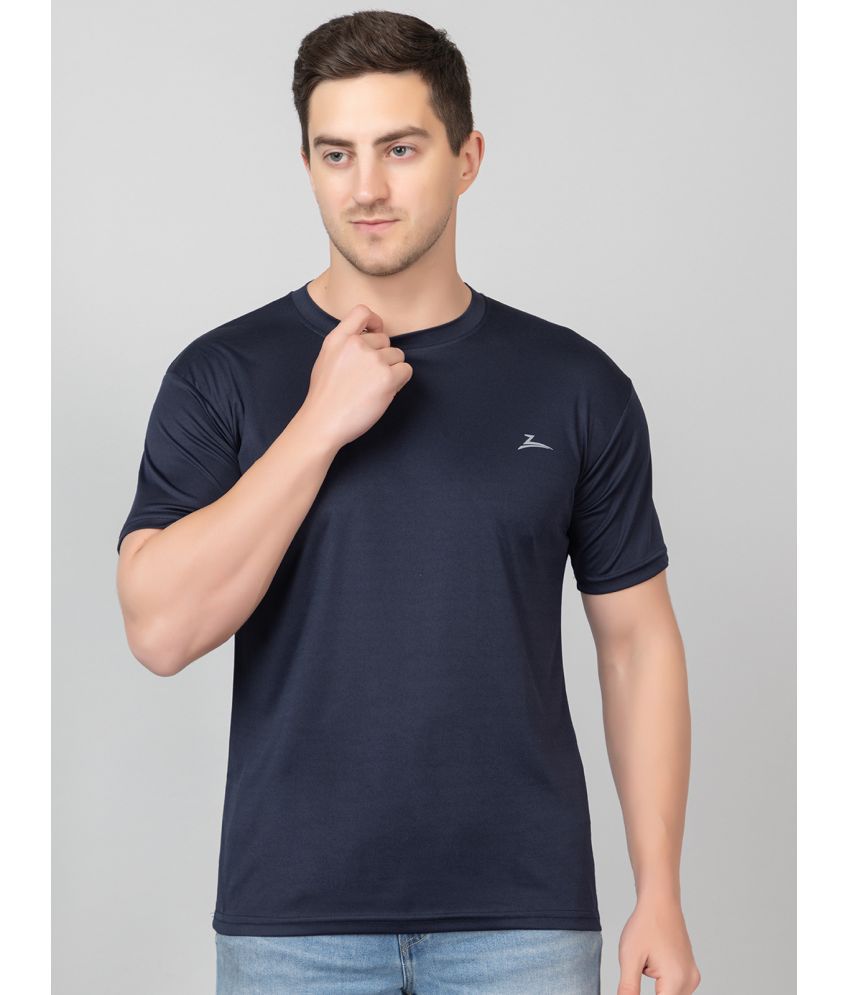     			Zeffit Polyester Regular Fit Solid Half Sleeves Men's T-Shirt - Navy Blue ( Pack of 1 )
