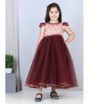 Toy Balloon Kids Net Fit And Flare Dress For Girls ( Pack of 1 , Maroon )