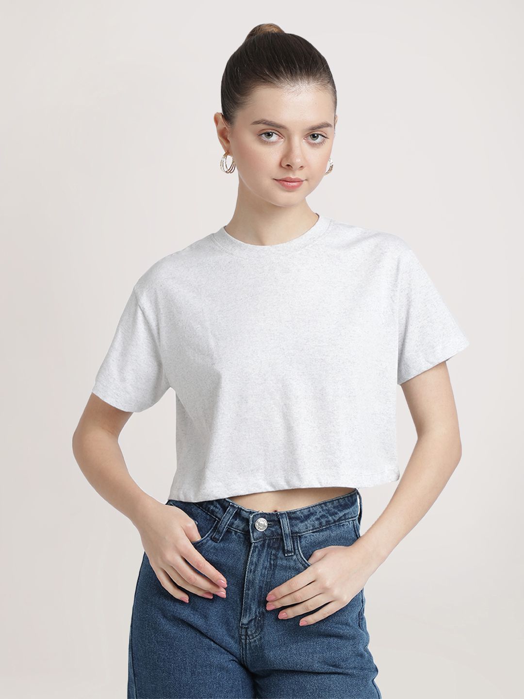     			Bene Kleed Off White Cotton Blend Regular Fit Women's T-Shirt ( Pack of 1 )