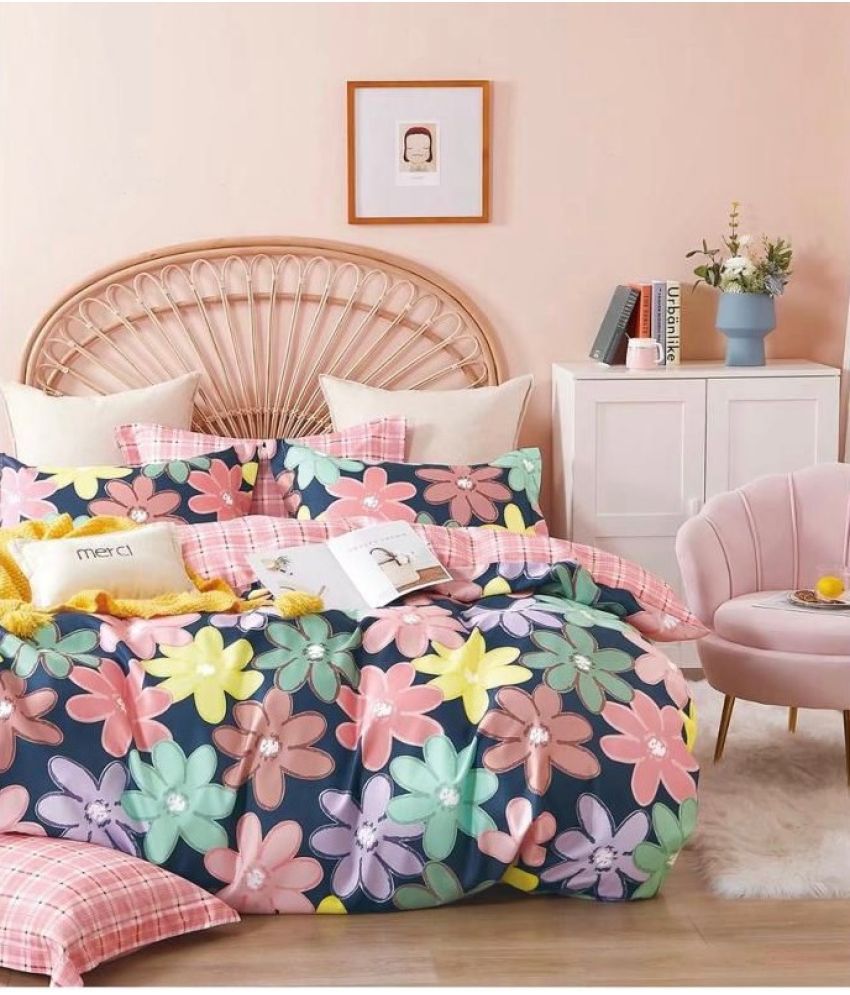     			JBTC cotton Floral Bedding Set 1 bedsheet and 2 pillow cover - multi