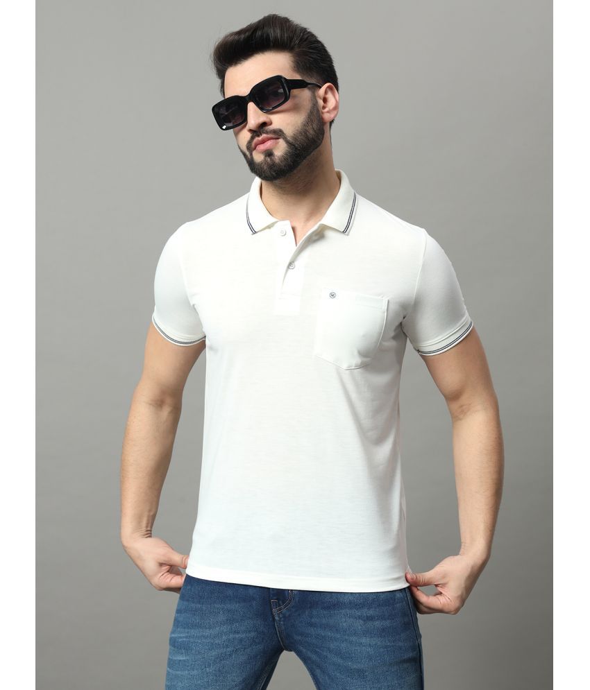     			OGEN Cotton Blend Regular Fit Solid Half Sleeves Men's Polo T Shirt - White ( Pack of 1 )