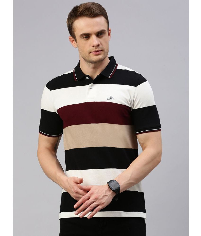     			ONN Cotton Regular Fit Striped Half Sleeves Men's Polo T Shirt - Black ( Pack of 1 )