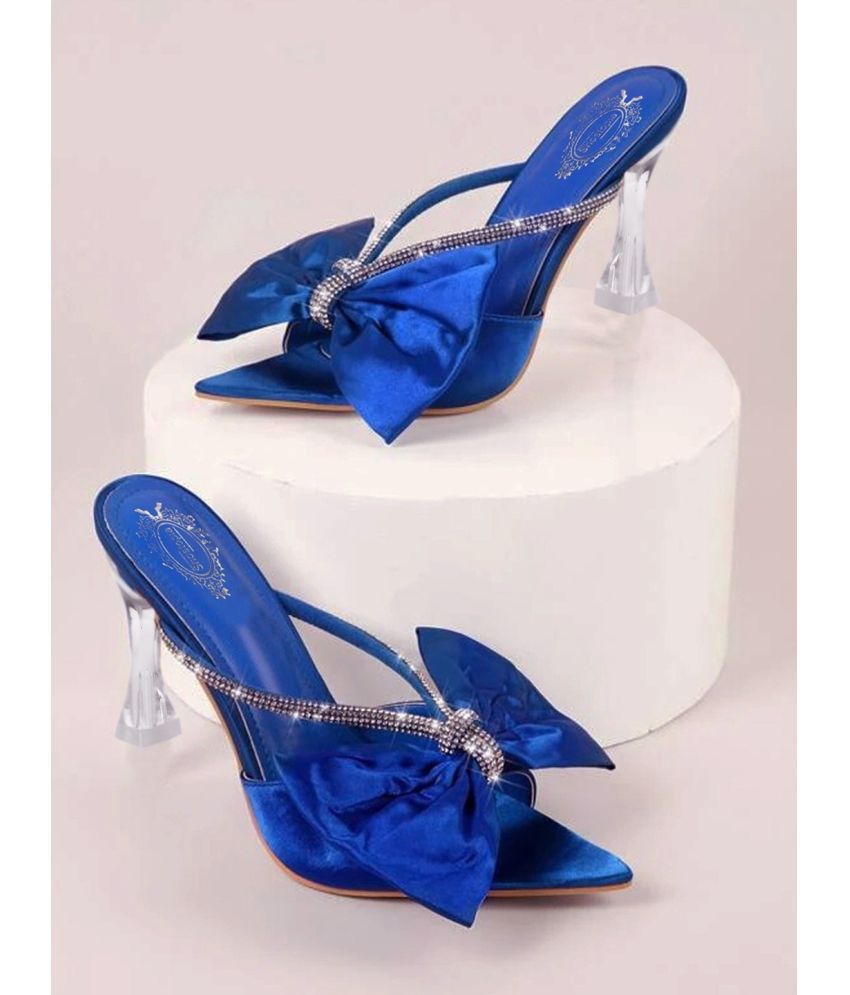     			Shoetopia Blue Women's Peep Toes Heels