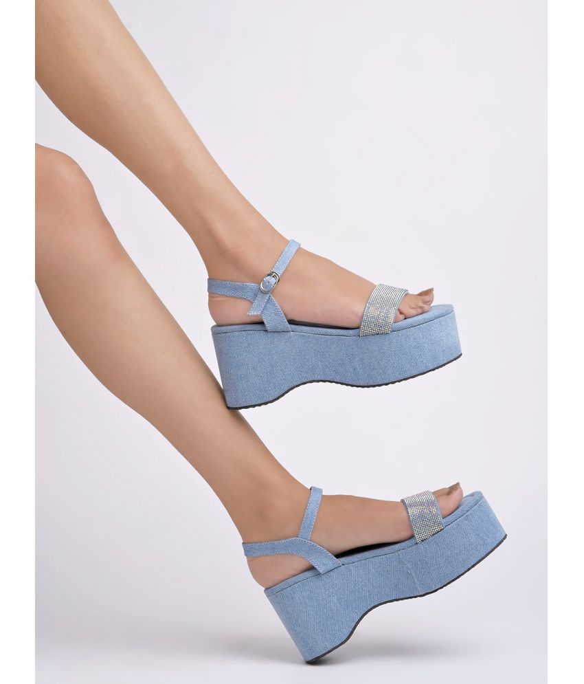     			Shoetopia Blue Women's Sandal Heels