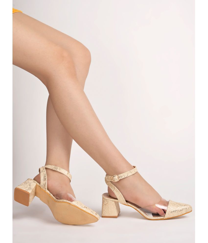     			Shoetopia Cream Women's Sandal Heels