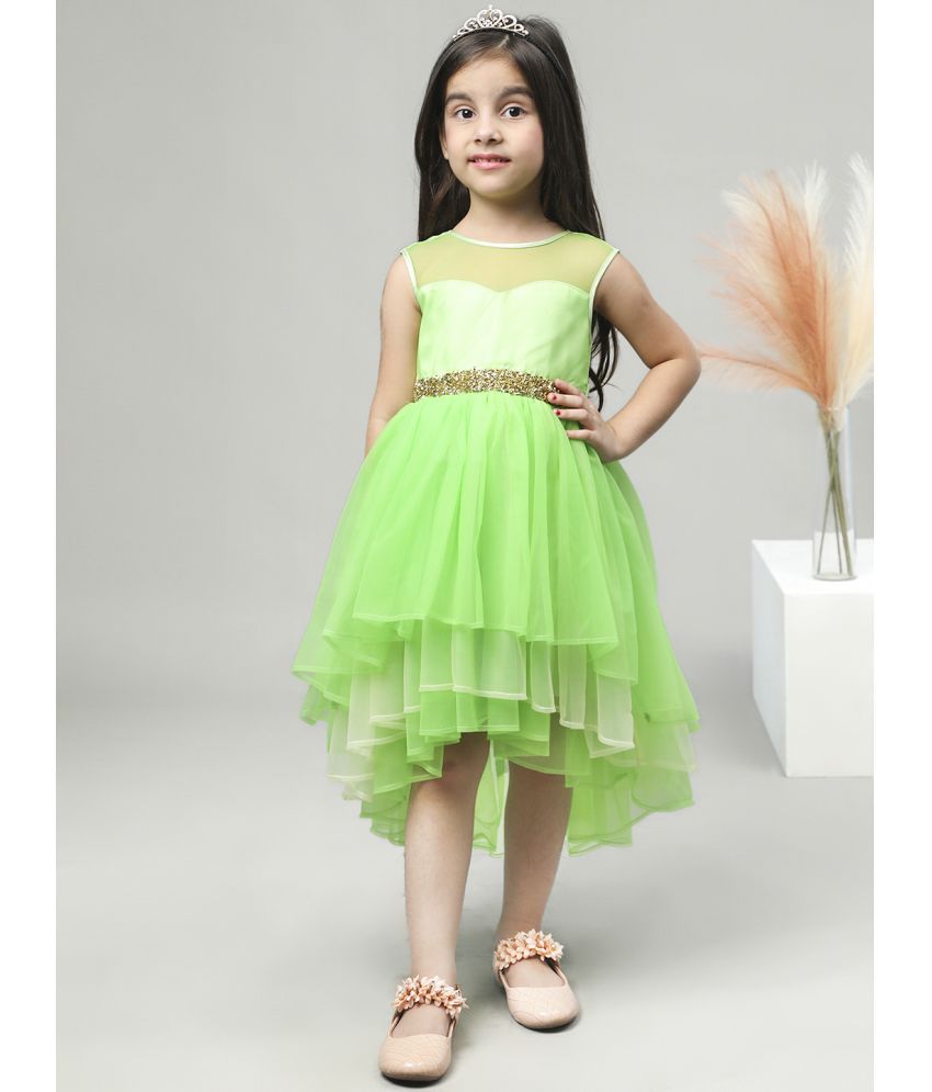     			Toy Balloon Kids Green Net Girls Fit And Flare Dress ( Pack of 1 )