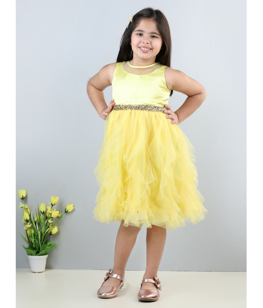     			Toy Balloon Kids Net Frock For Girls ( Pack of 1 , Yellow )