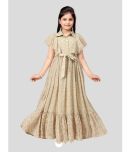 Aarika Green Georgette Girls Fit And Flare Dress ( Pack of 1 )