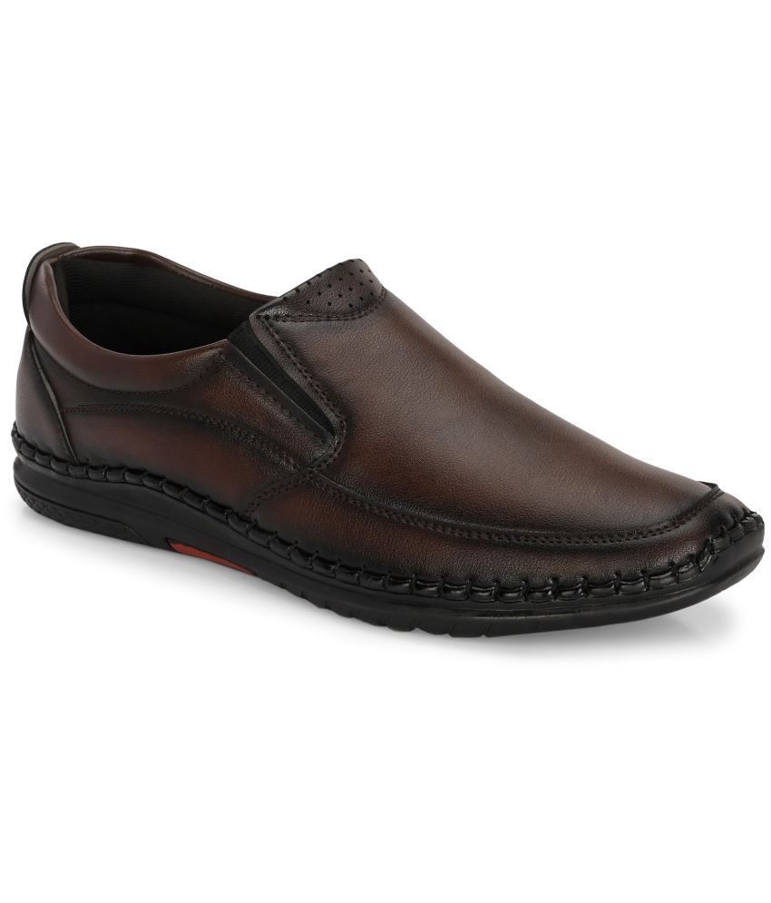     			Bucik Brown Men's Slip On Formal Shoes