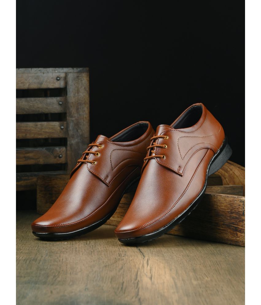     			Bucik Tan Men's Derby Formal Shoes