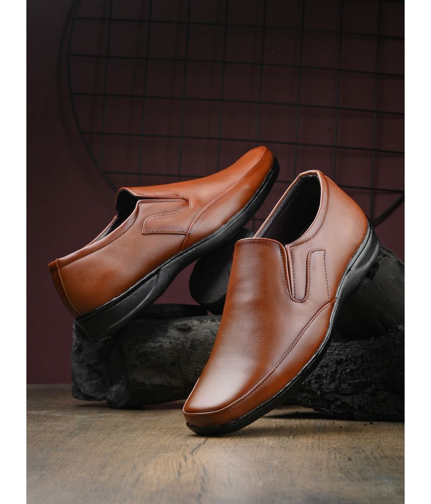     			Bucik Tan Men's Slip On Formal Shoes