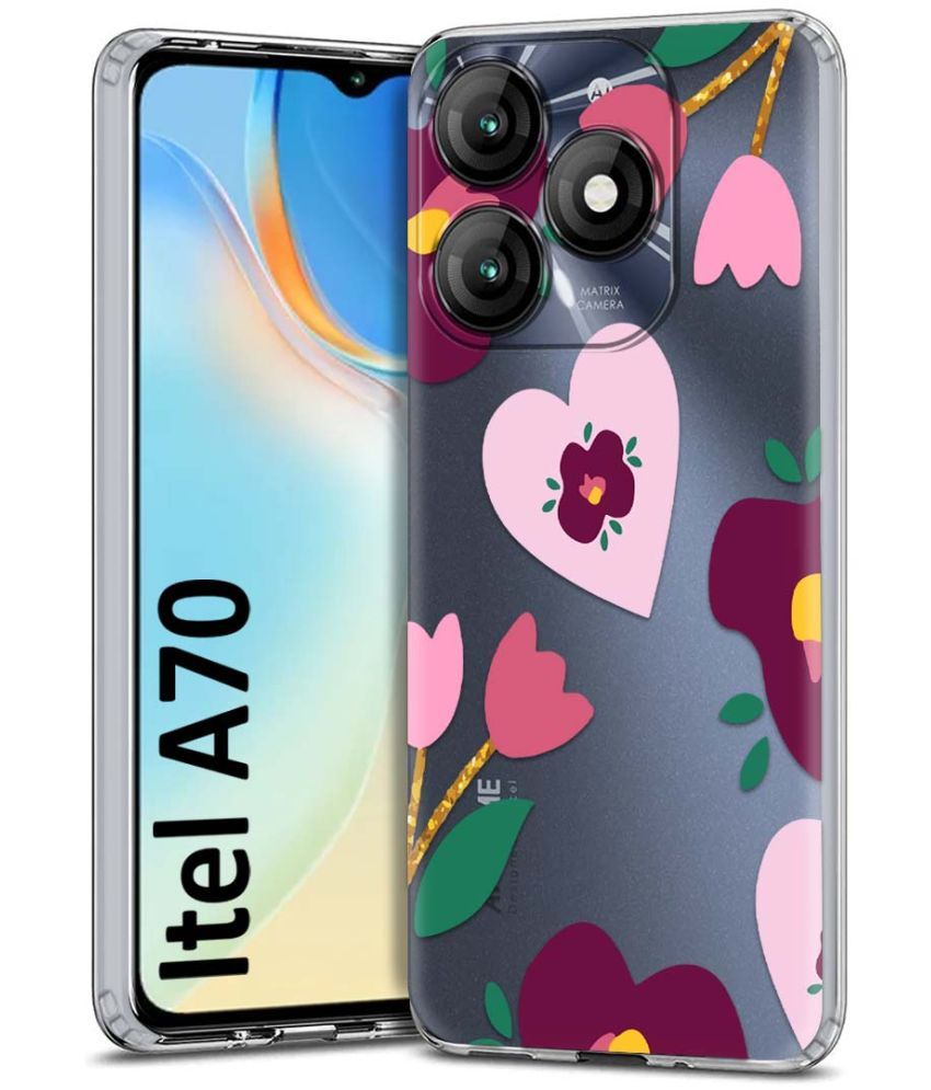     			Fashionury Multicolor Printed Back Cover Silicon Compatible For Itel A70 ( Pack of 1 )