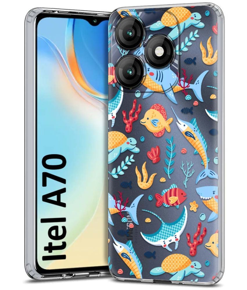     			Fashionury Multicolor Printed Back Cover Silicon Compatible For Itel A70 ( Pack of 1 )