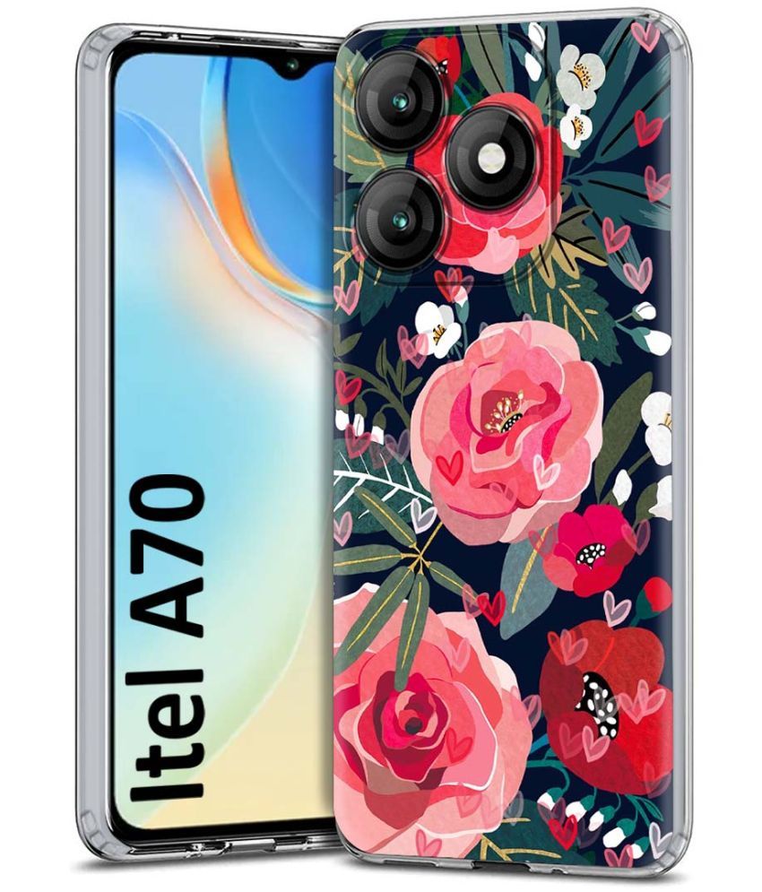     			Fashionury Multicolor Printed Back Cover Silicon Compatible For Itel A70 ( Pack of 1 )