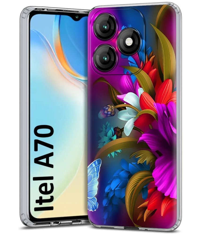     			Fashionury Multicolor Printed Back Cover Silicon Compatible For Itel A70 ( Pack of 1 )