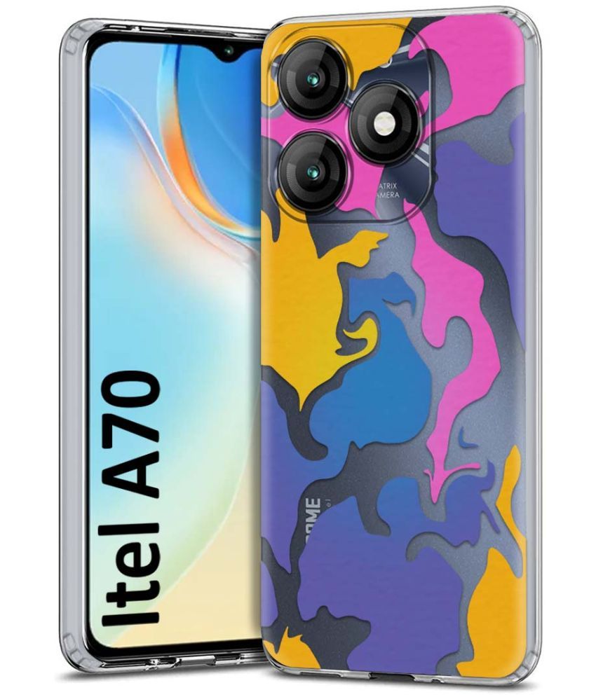     			Fashionury Multicolor Printed Back Cover Silicon Compatible For Itel A70 ( Pack of 1 )