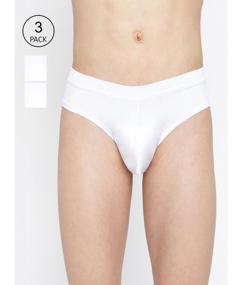    			La Intimo White Polyester Men's Briefs ( Pack of 3 )