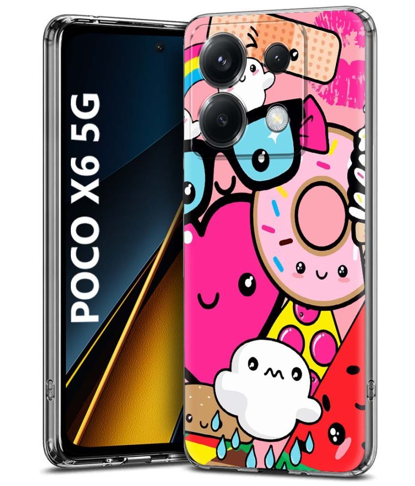     			NBOX Multicolor Printed Back Cover Silicon Compatible For Poco X6 5G ( Pack of 1 )