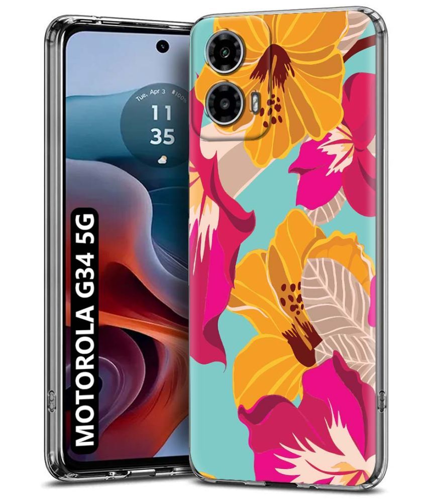     			NBOX Multicolor Printed Back Cover Silicon Compatible For MOTOROLA G34 5G ( Pack of 1 )