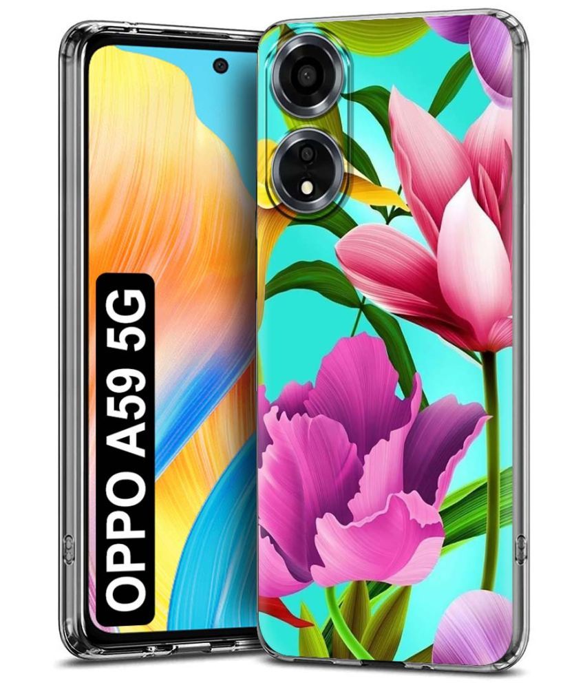     			NBOX Multicolor Printed Back Cover Silicon Compatible For Oppo A59 5G ( Pack of 1 )