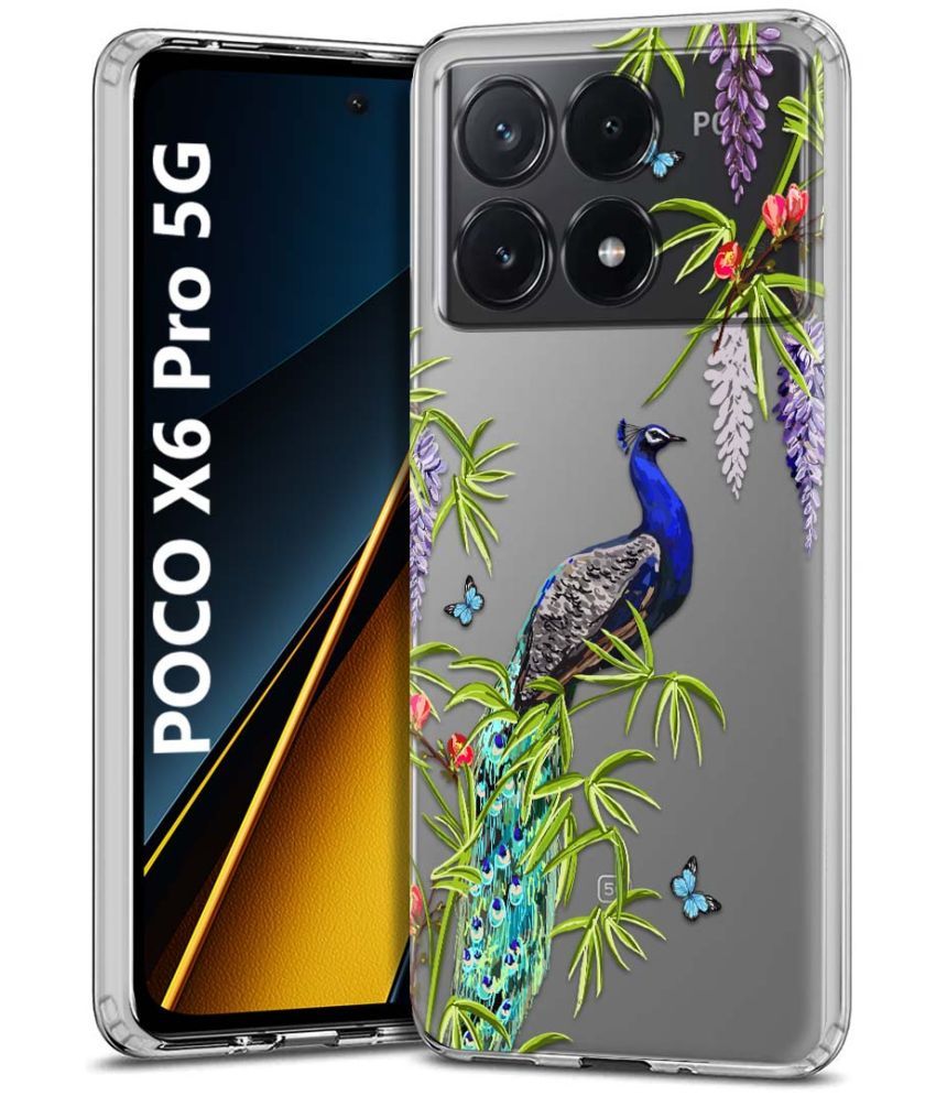     			NBOX Multicolor Printed Back Cover Silicon Compatible For POCO X6 Pro 5G ( Pack of 1 )