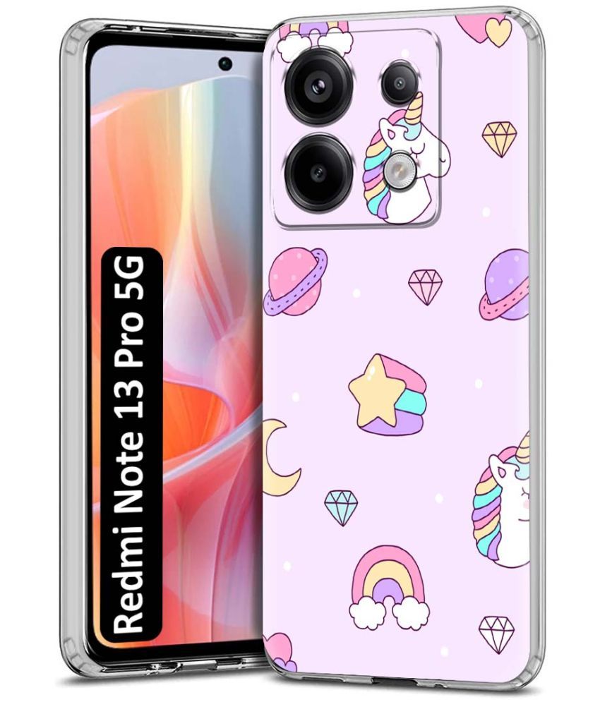     			NBOX Multicolor Printed Back Cover Silicon Compatible For Redmi Note 13 Pro 5G ( Pack of 1 )