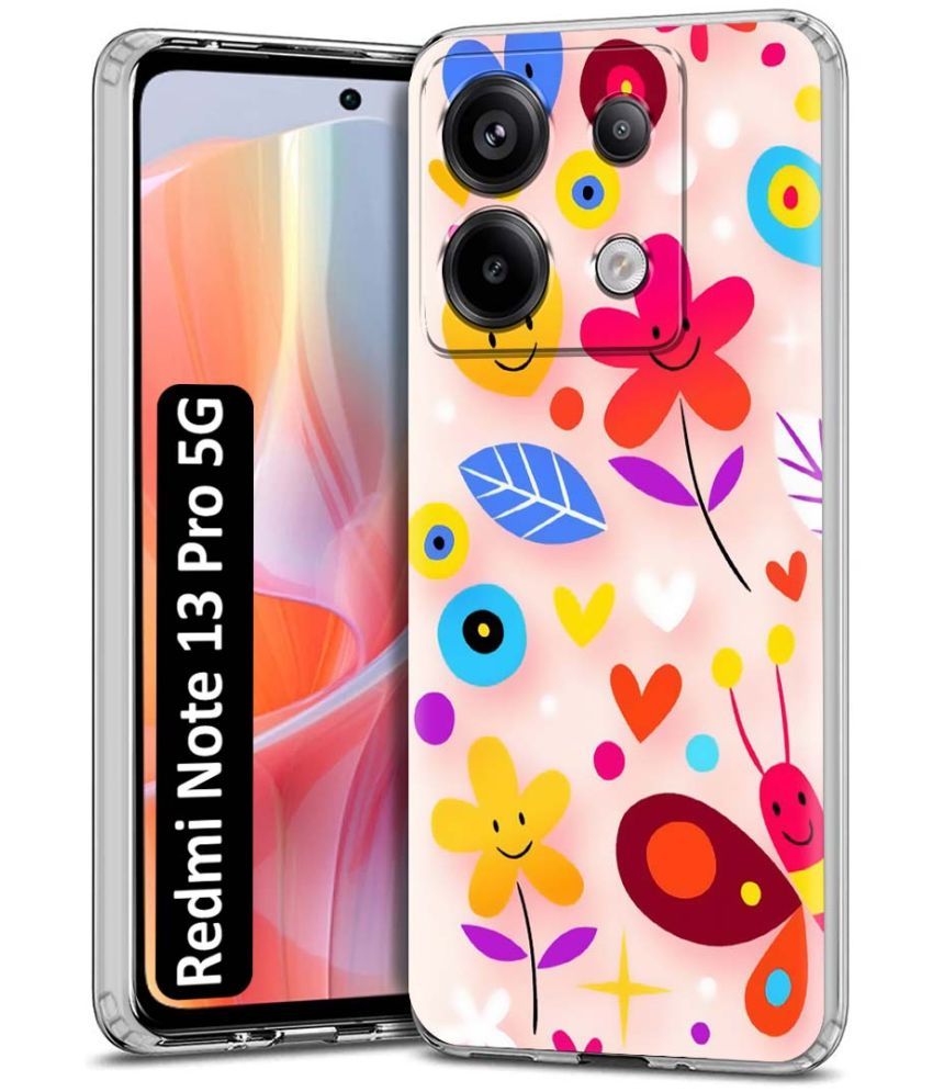     			NBOX Multicolor Printed Back Cover Silicon Compatible For Redmi Note 13 Pro 5G ( Pack of 1 )