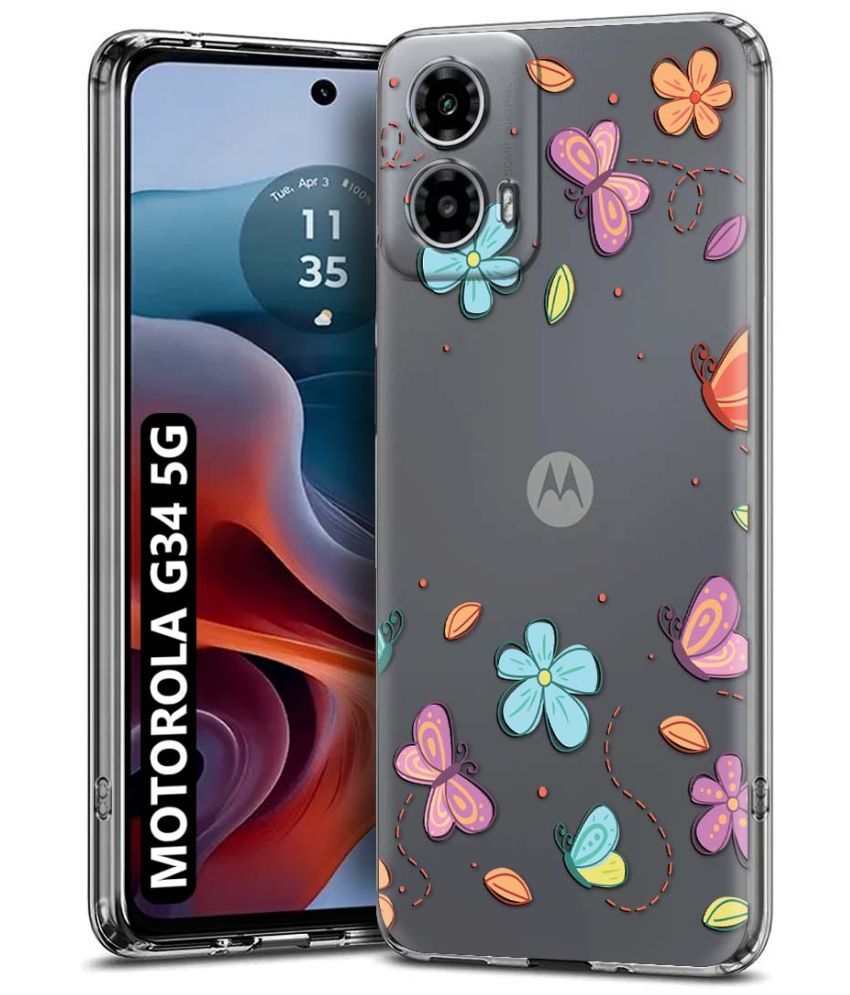     			NBOX Multicolor Printed Back Cover Silicon Compatible For MOTOROLA G34 5G ( Pack of 1 )