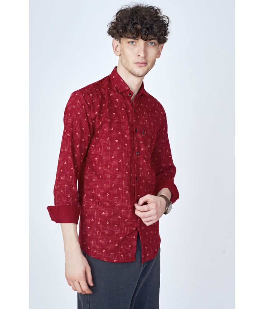     			Somore Cotton Blend Regular Fit Printed Full Sleeves Men's Casual Shirt - Red ( Pack of 1 )