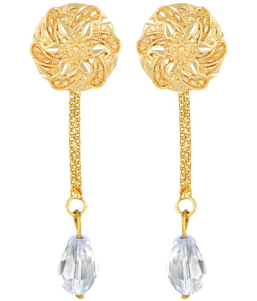     			VIVASTRI Golden Drop Earrings ( Pack of 1 )