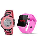 DECLASSE Pink Dial Digital Girls Watch ( Pack Of 2 )