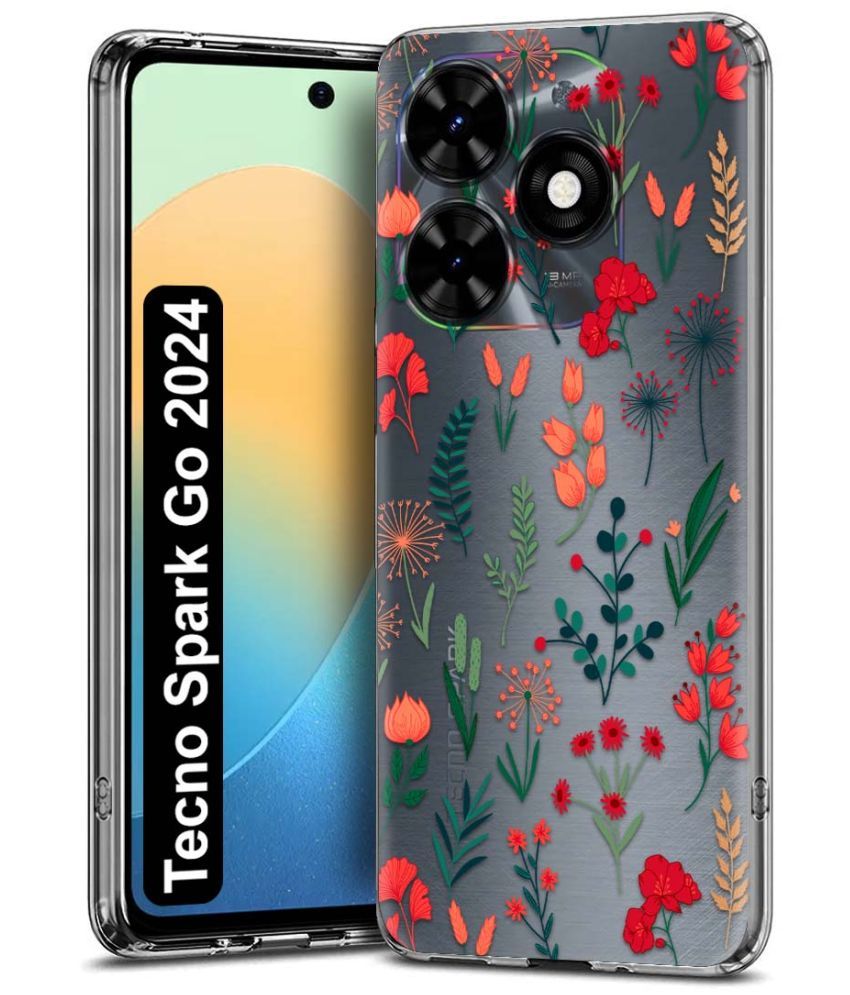     			Fashionury Multicolor Printed Back Cover Silicon Compatible For Tecno Spark Go 2024 ( Pack of 1 )