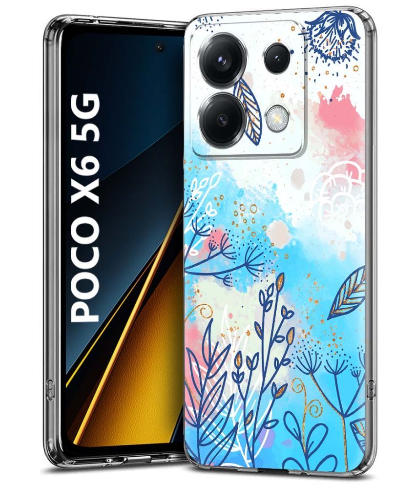     			Fashionury Multicolor Printed Back Cover Silicon Compatible For Poco X6 5G ( Pack of 1 )