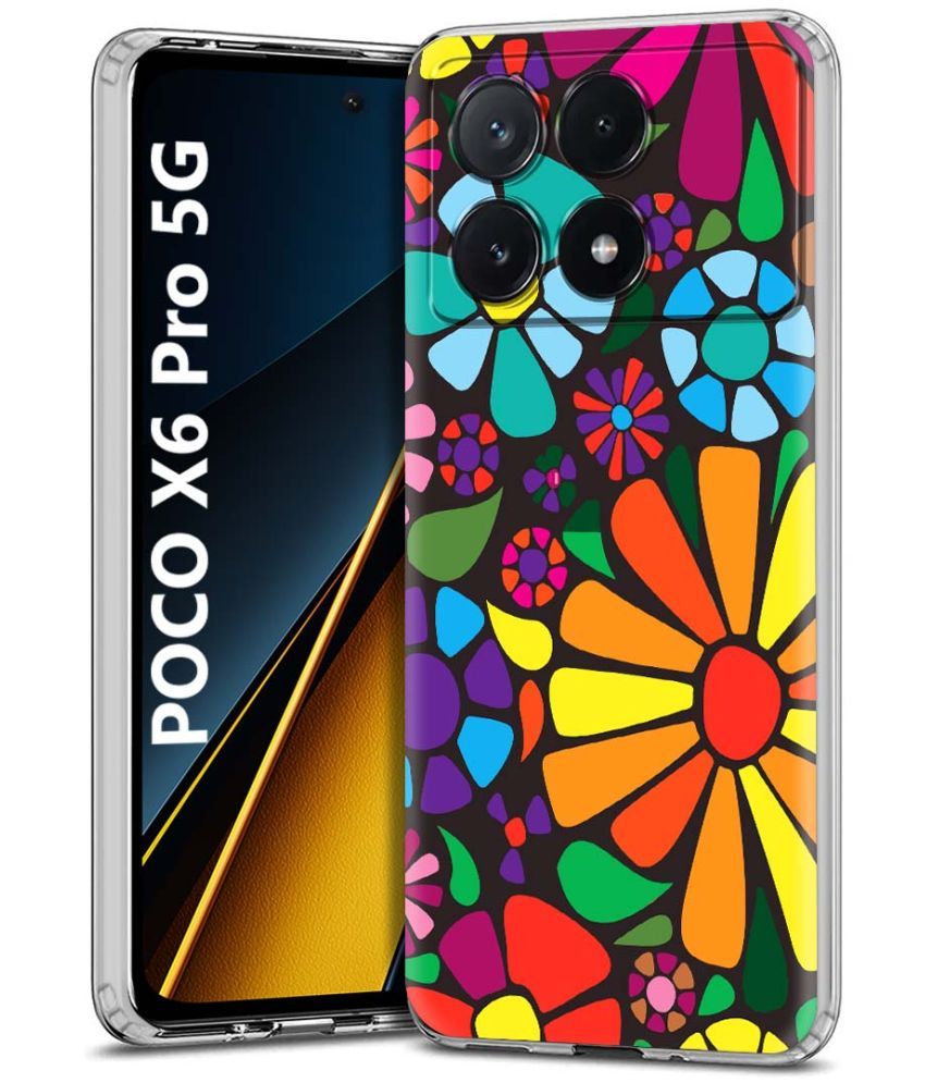     			Fashionury Multicolor Printed Back Cover Silicon Compatible For POCO X6 Pro 5G ( Pack of 1 )