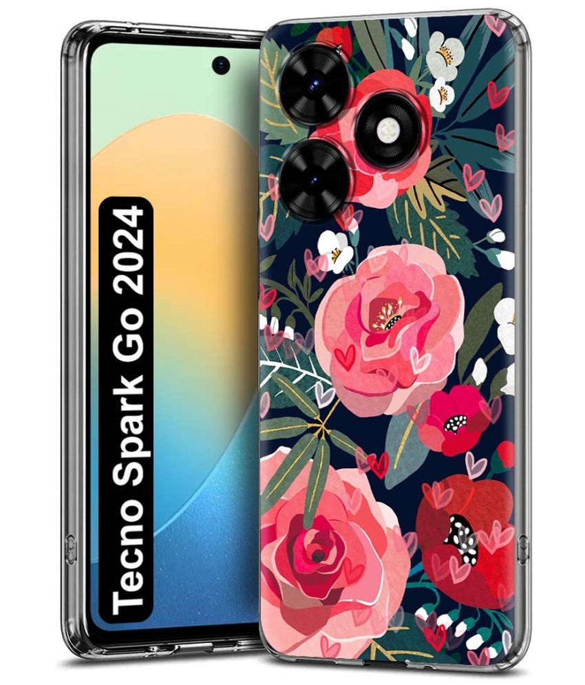     			Fashionury Multicolor Printed Back Cover Silicon Compatible For Tecno Spark Go 2024 ( Pack of 1 )