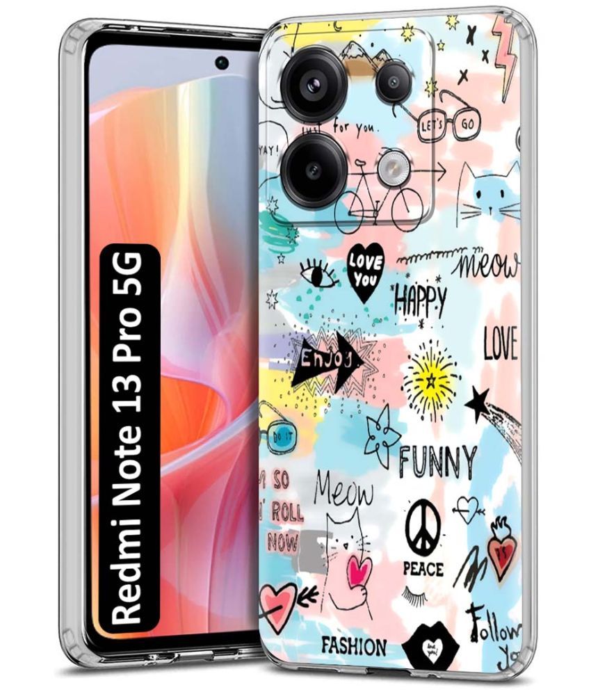     			Fashionury Multicolor Printed Back Cover Silicon Compatible For Redmi Note 13 Pro 5G ( Pack of 1 )