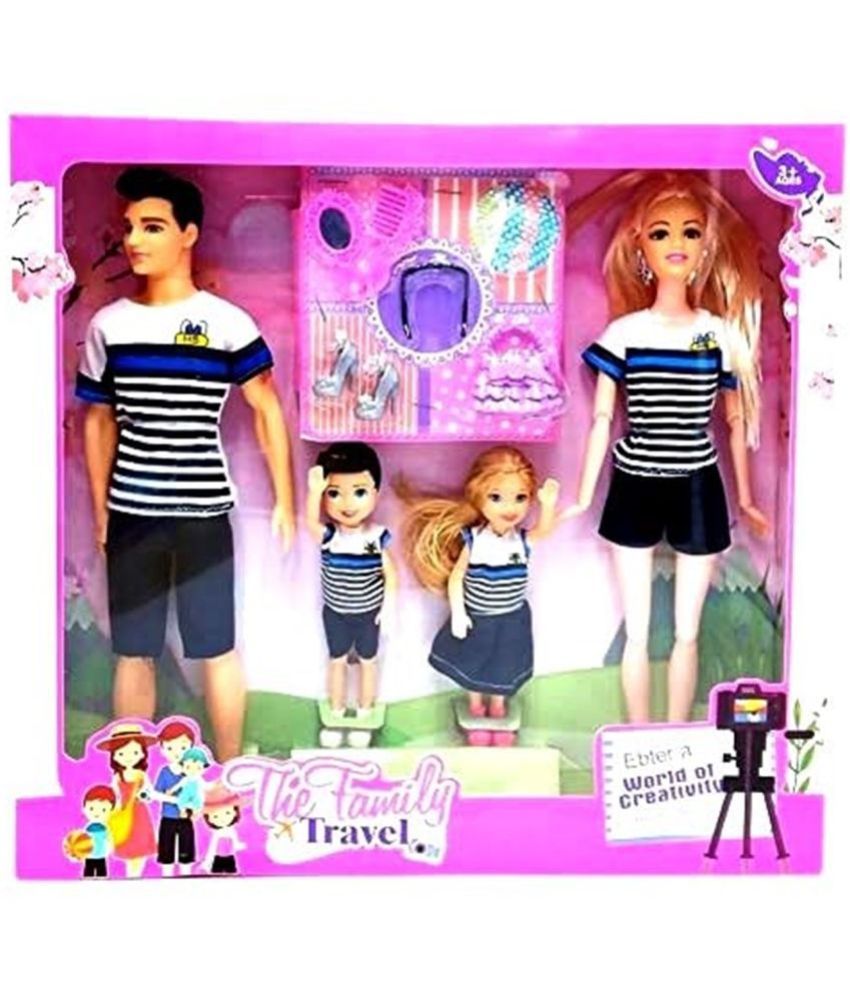     			Fratelli Babbie Family Travel Set with Husband Kenn with Son&Daughter