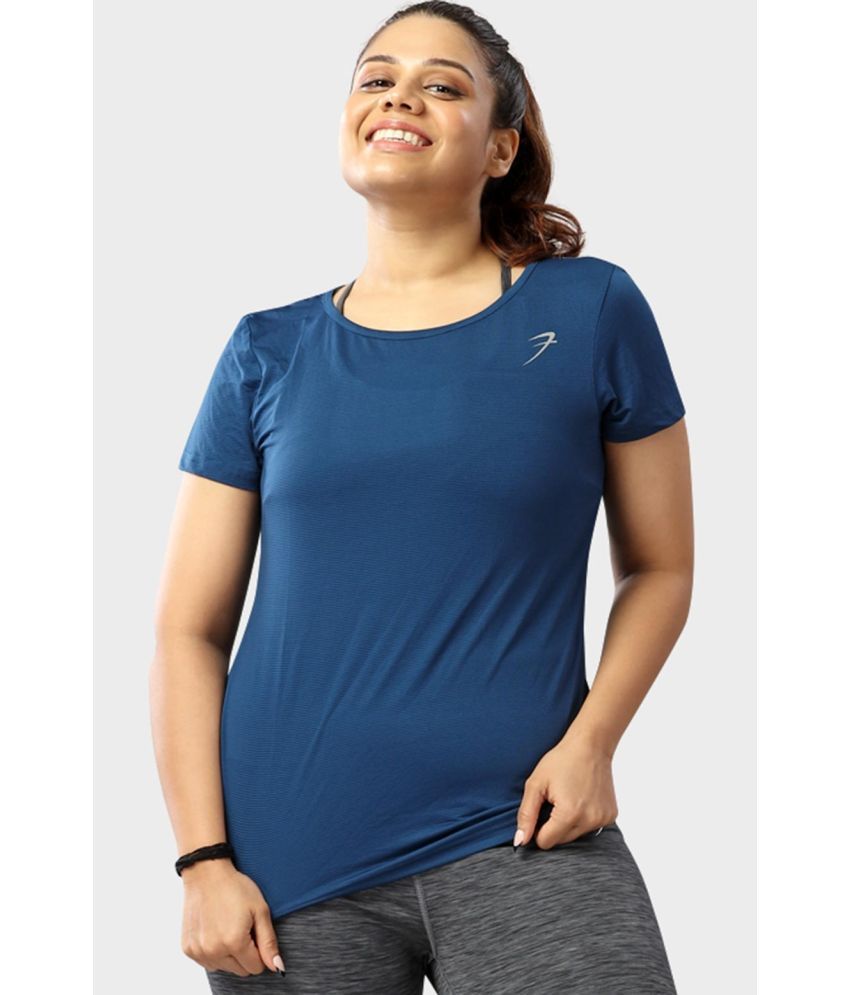     			Fuaark Navy Polyester Lycra Tees - Single