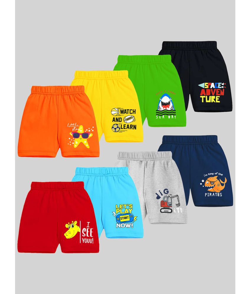    			Kuchipoo - Multi Color Cotton Blend Boys Shorts ( Pack of 8 )