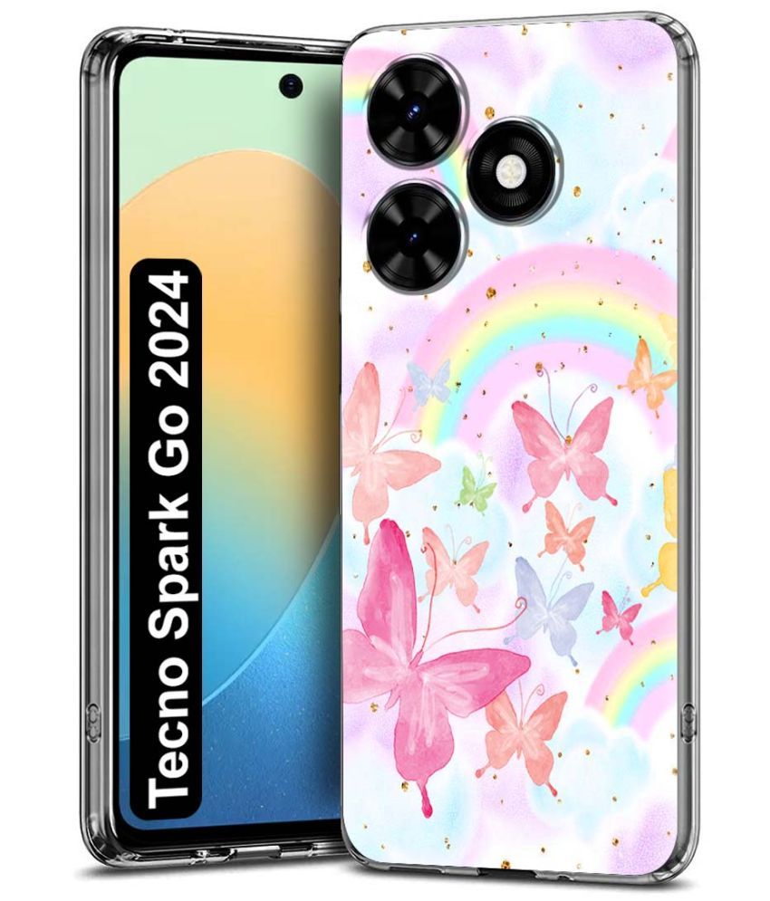     			NBOX Multicolor Printed Back Cover Silicon Compatible For Tecno Spark Go 2024 ( Pack of 1 )