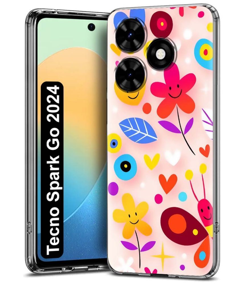     			NBOX Multicolor Printed Back Cover Silicon Compatible For Tecno Spark Go 2024 ( Pack of 1 )