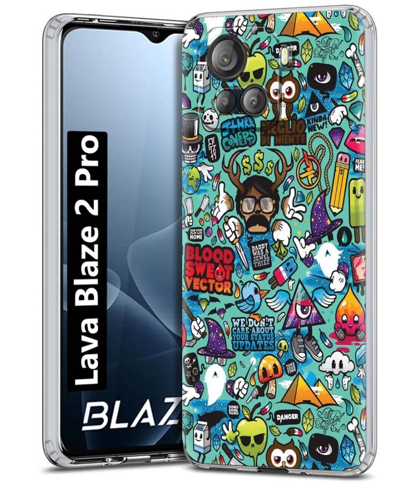     			NBOX Multicolor Printed Back Cover Silicon Compatible For Lava Blaze 2 Pro ( Pack of 1 )