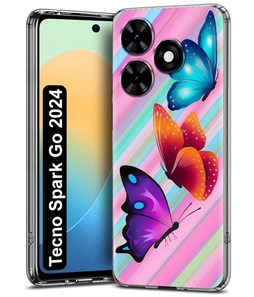     			NBOX Multicolor Printed Back Cover Silicon Compatible For Tecno Spark Go 2024 ( Pack of 1 )