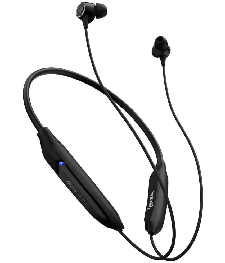     			Zebronics Yoga N3 Bluetooth Bluetooth Neckband In Ear 46 Hours Playback Voice assistant IPX5(Splash & Sweat Proof) Black