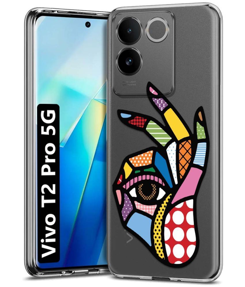     			Fashionury Multicolor Printed Back Cover Silicon Compatible For Vivo T2 Pro 5G ( Pack of 1 )