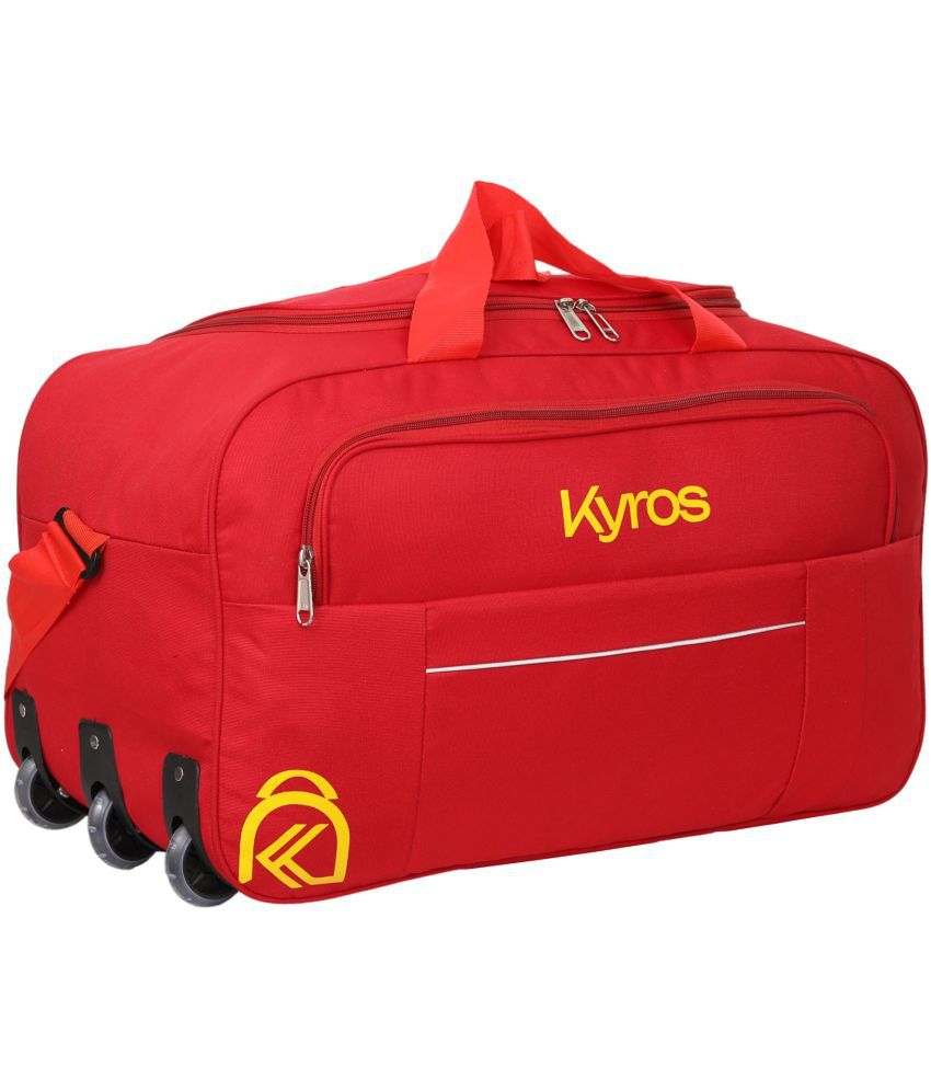    			Kyros 52 Ltrs Red Polyester Duffle Trolley